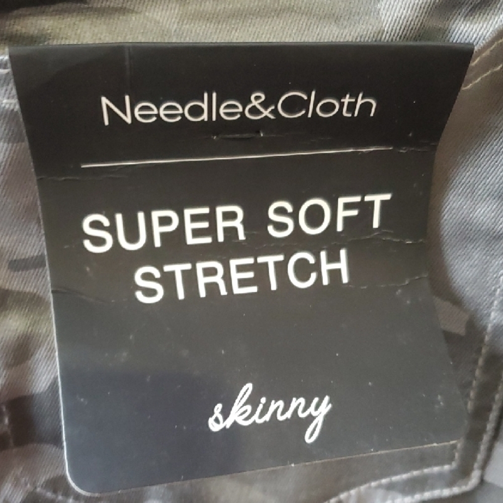 Needle And Cloth Gray Camouflage Skinny Jeans for Women 14 - Picture 7 of 11